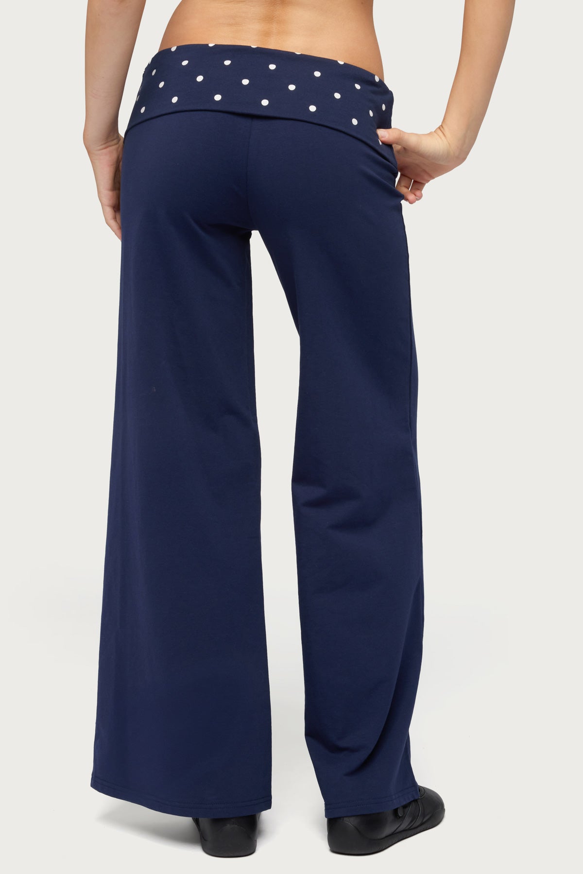 Petite Reeva Polka Dot Foldover Trousers