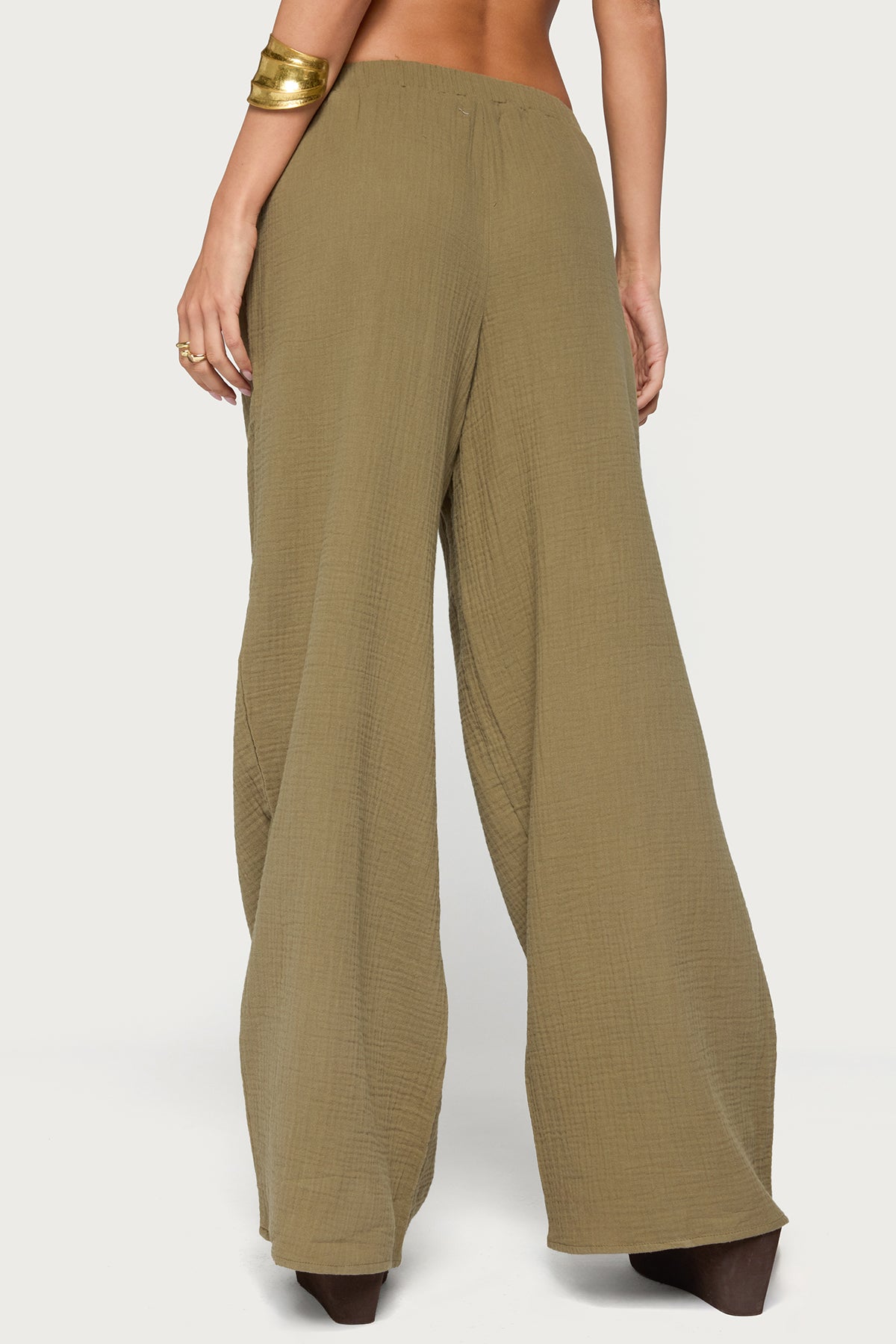 Viktoria Wide Leg Gauze Trousers