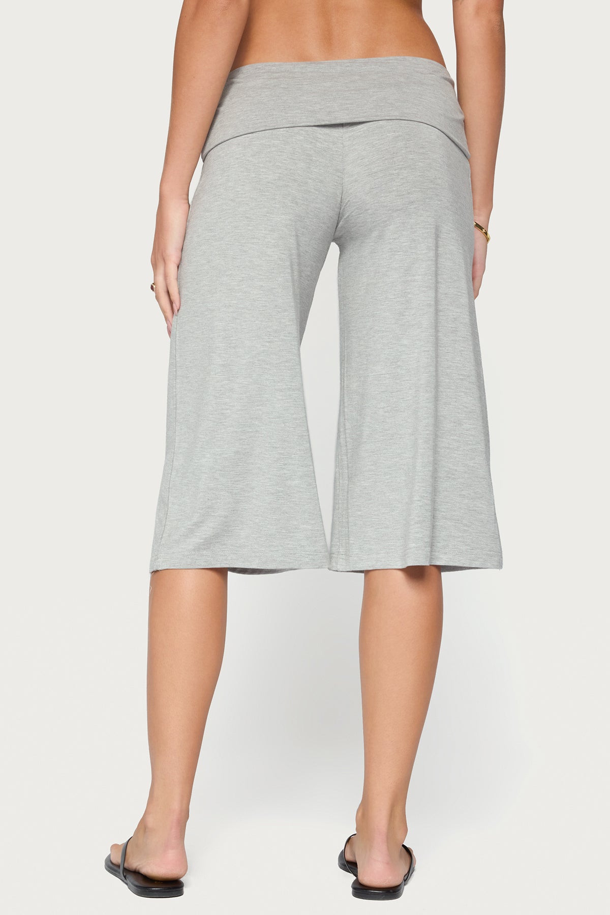 Shirly Wide Leg Foldover Capri Trousers