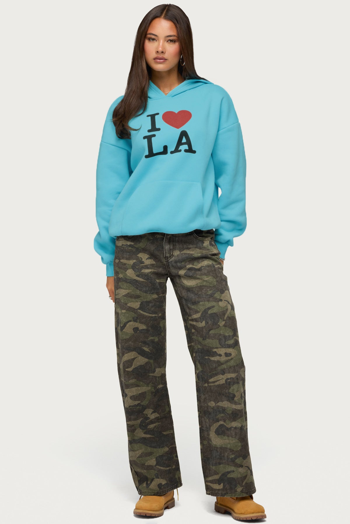 Soya Camo Low Rise Baggy Jeans