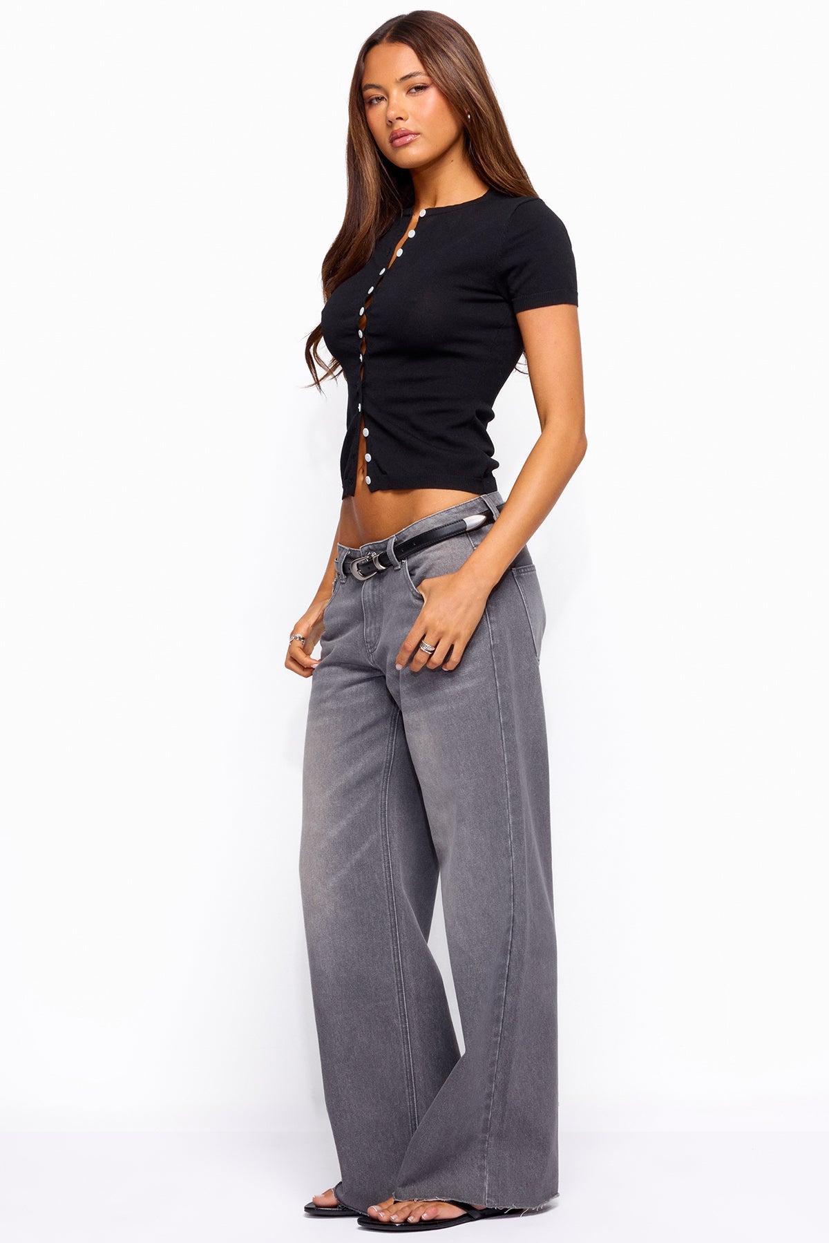 Raelynn Washed Low Rise Baggy Jeans