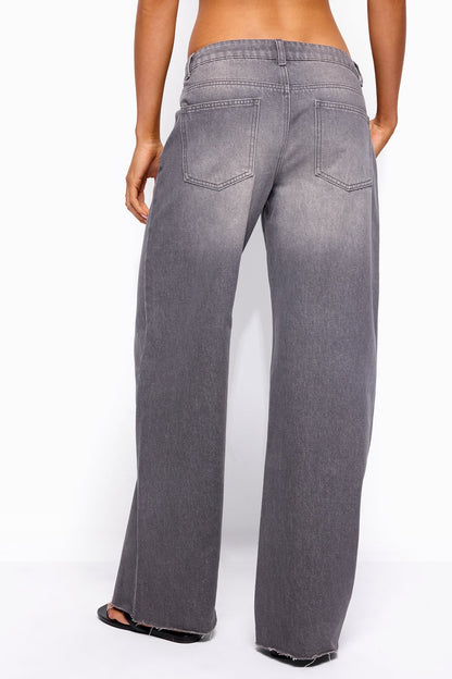 Raelynn Washed Low Rise Baggy Jeans