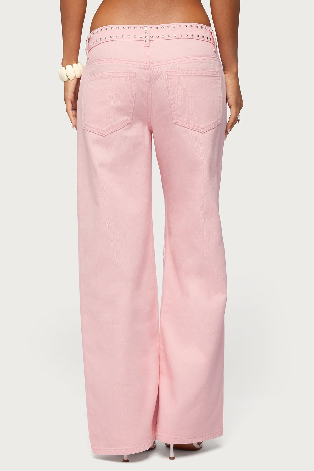 Quincy Studded Low Rise Baggy Jeans