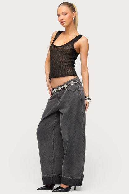 Petite Kella Low Rise Baggy Jeans