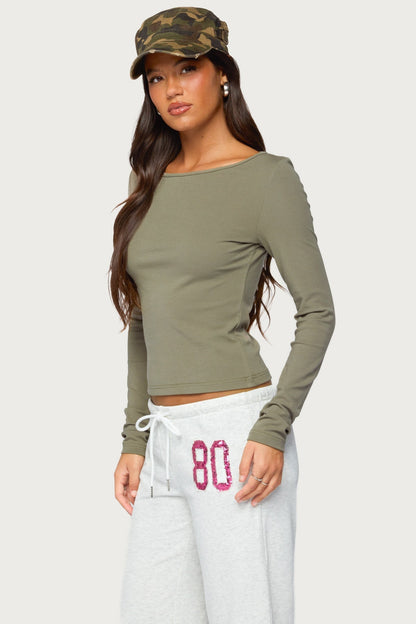 Savi Boat Neck Long Sleeve Top