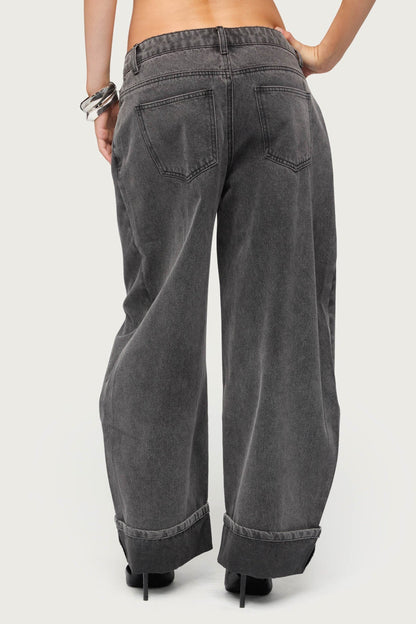 Petite Kella Low Rise Baggy Jeans