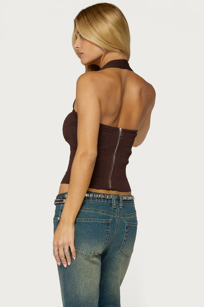 Esmerela Bandage Knit Halter Top