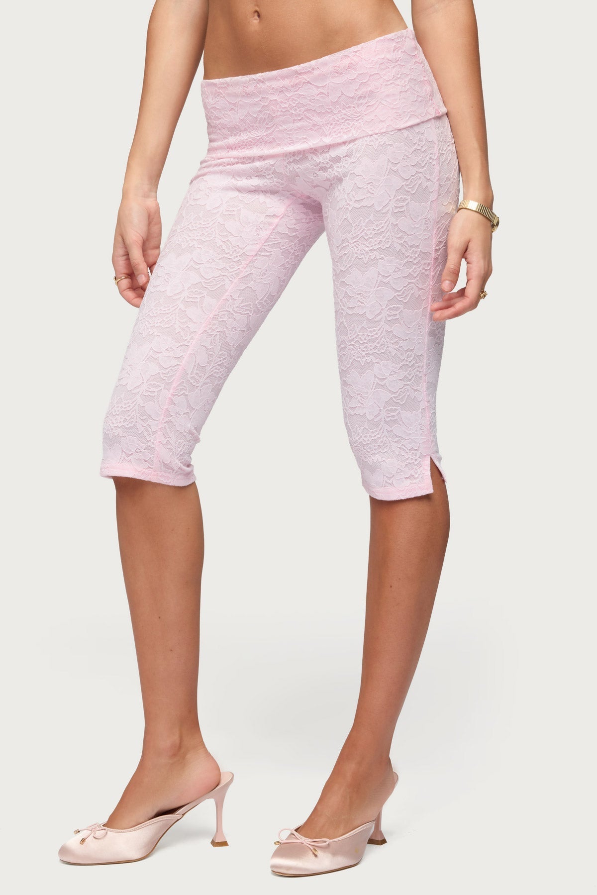Talisa Foldover Lace Capri Leggings