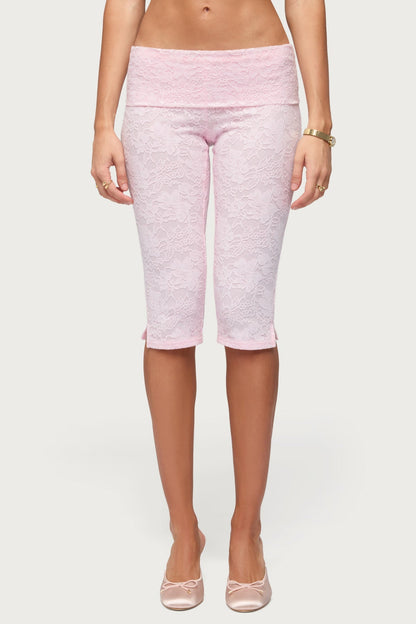 Talisa Foldover Lace Capri Leggings