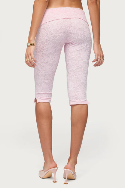 Talisa Foldover Lace Capri Leggings