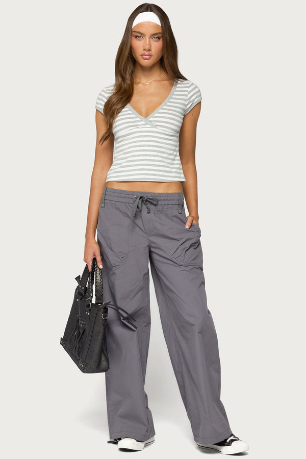 Kathleen Oversized Cotton Cargo Trousers