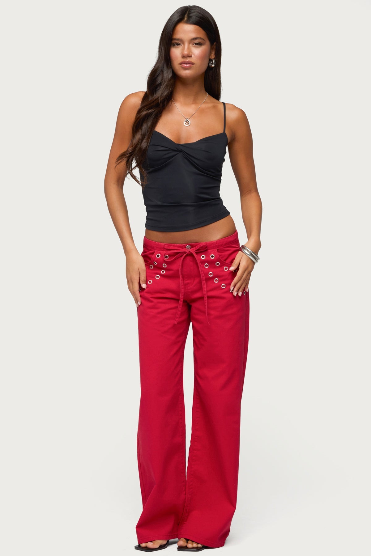 Kala Grommet Low Rise Baggy Jeans
