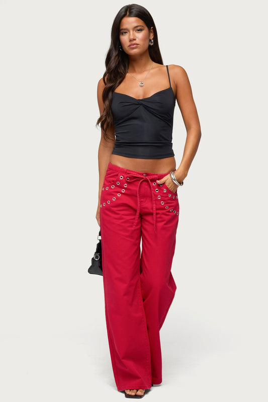 Kala Grommet Low Rise Baggy Jeans