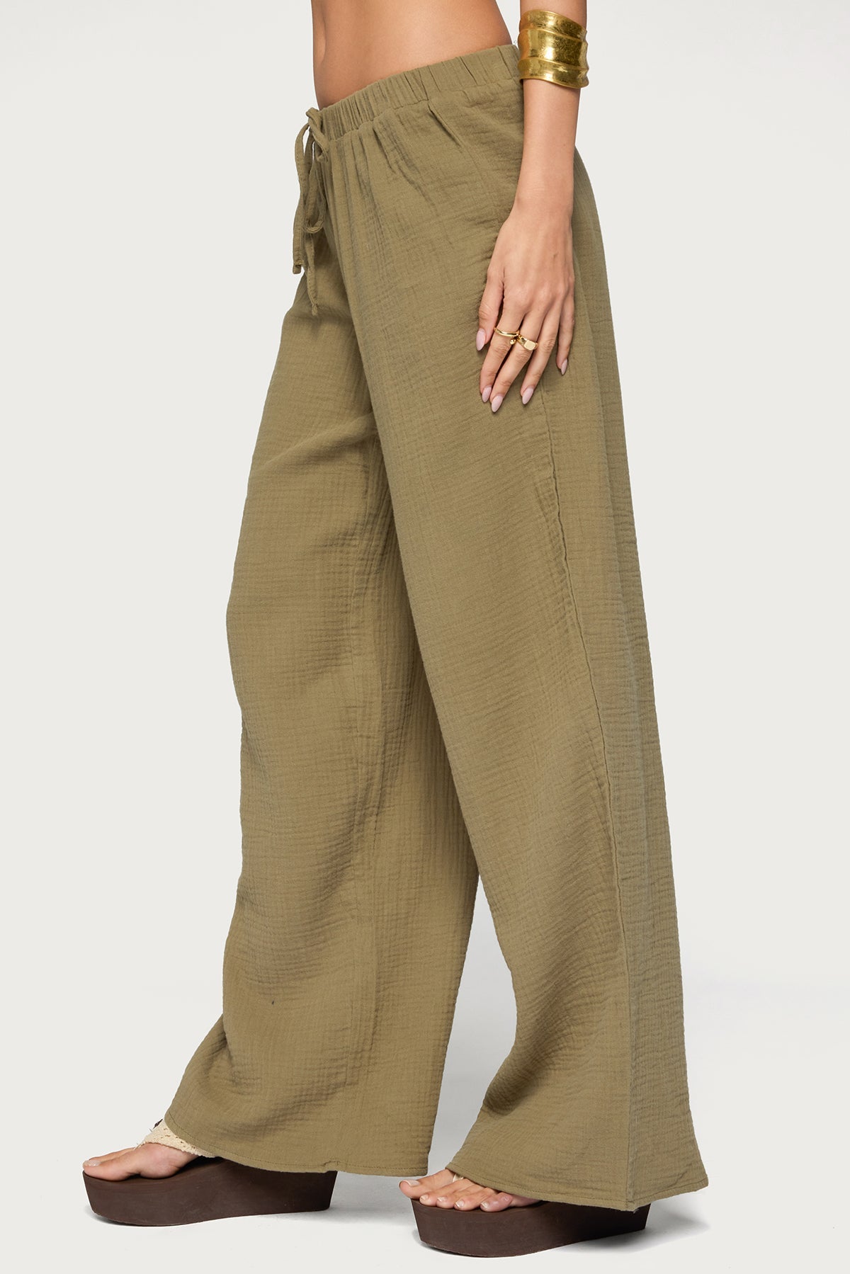 Viktoria Wide Leg Gauze Trousers
