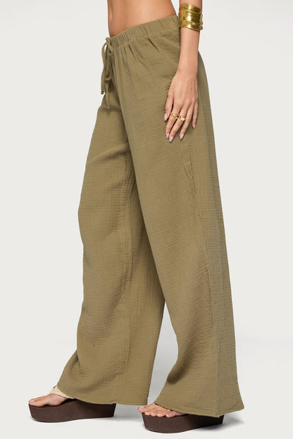 Viktoria Wide Leg Gauze Trousers