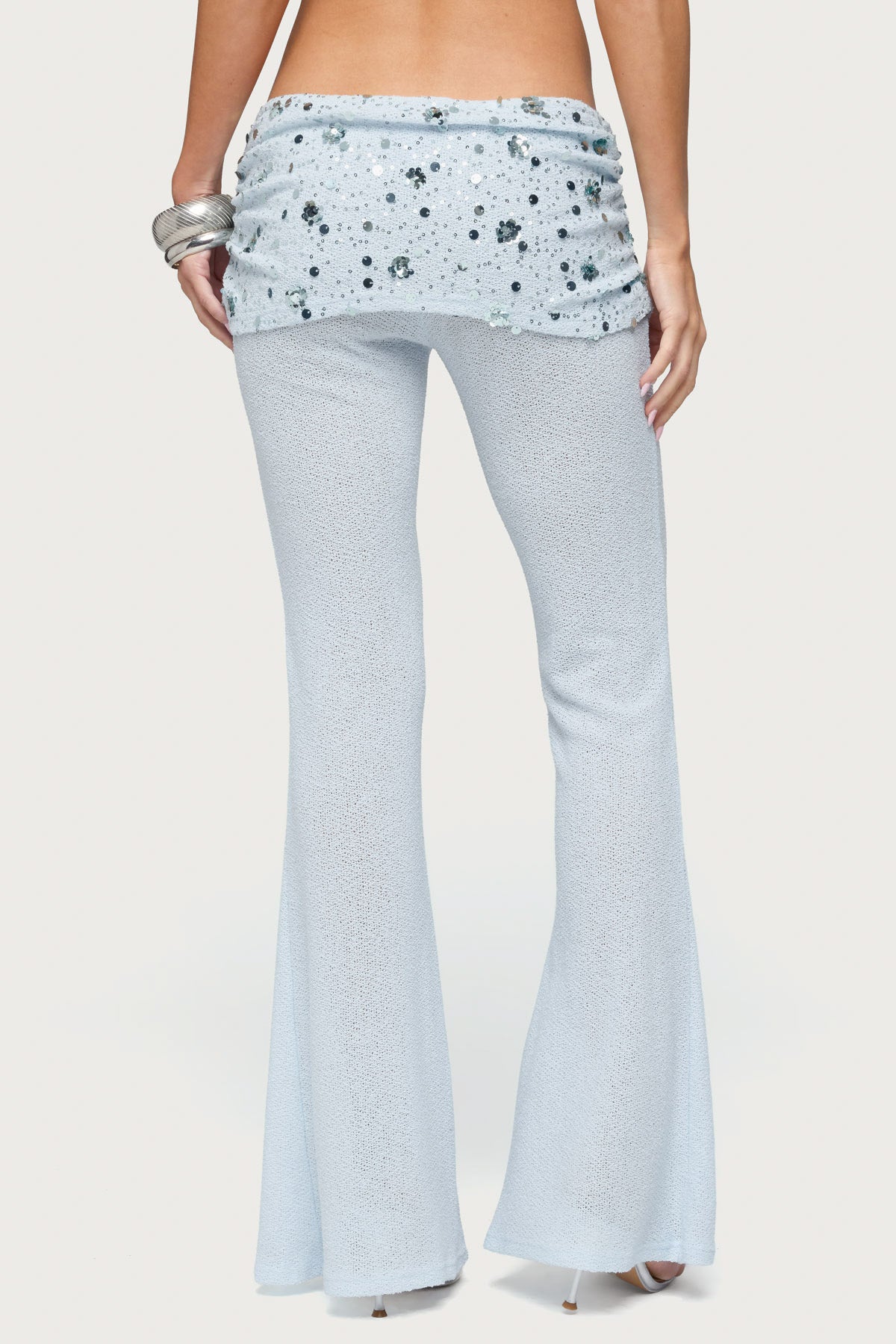 Zephyra Bead & Sequin Foldover Trousers