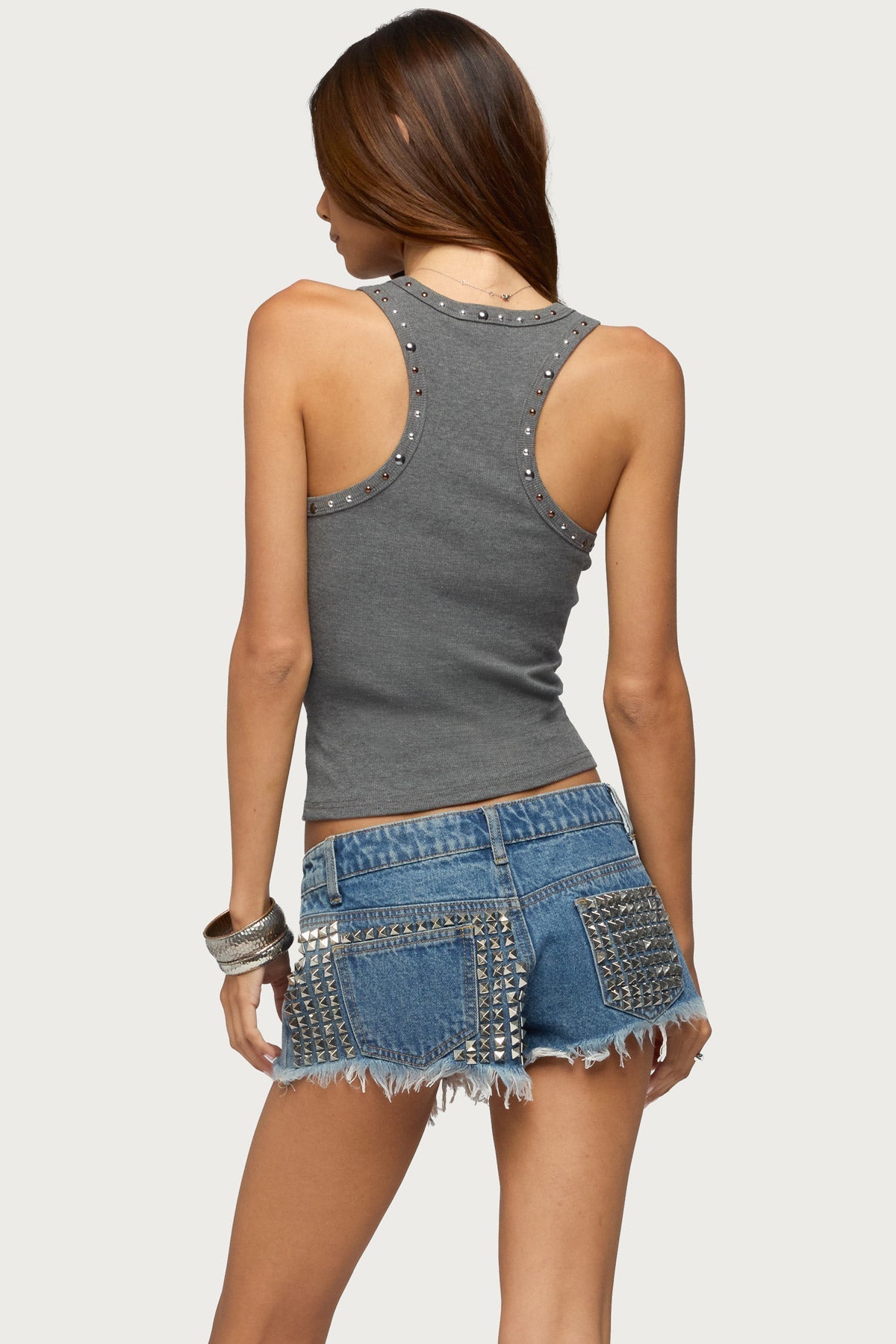 Charis Studded Ribbed Tank Top