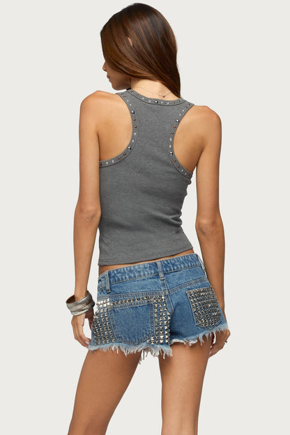 Charis Studded Ribbed Tank Top