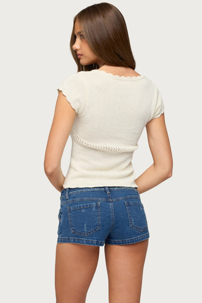 Caelyn Knit V Neck Top