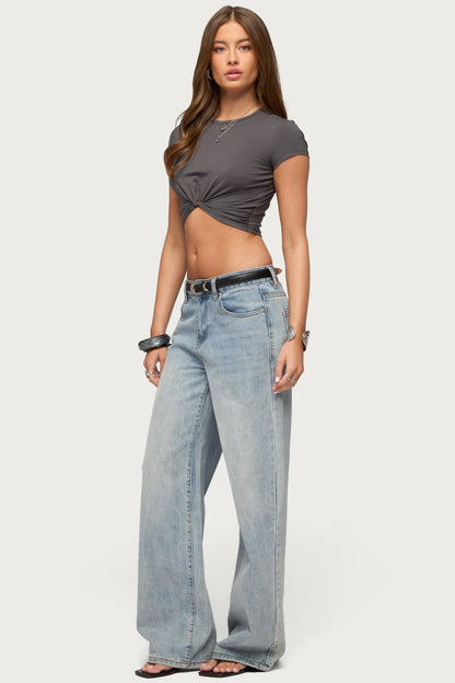Sephey Twisted Cropped T Shirt