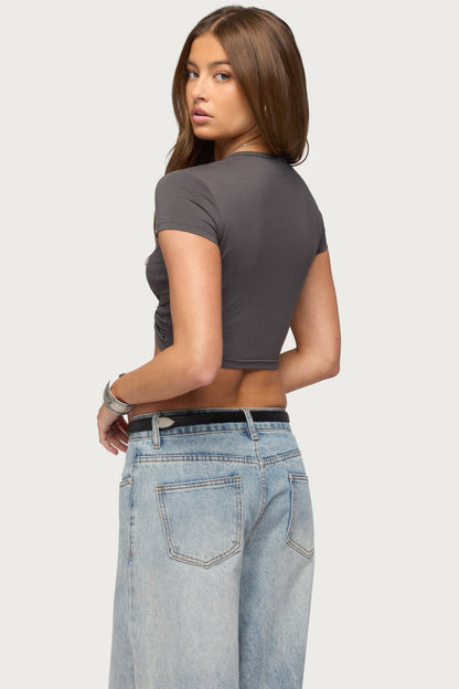 Sephey Twisted Cropped T Shirt