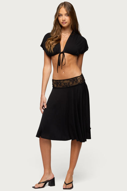 Winonah Crochet Waist Midi Skirt