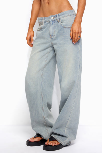 Quintie Mid Rise Straight Leg Jeans