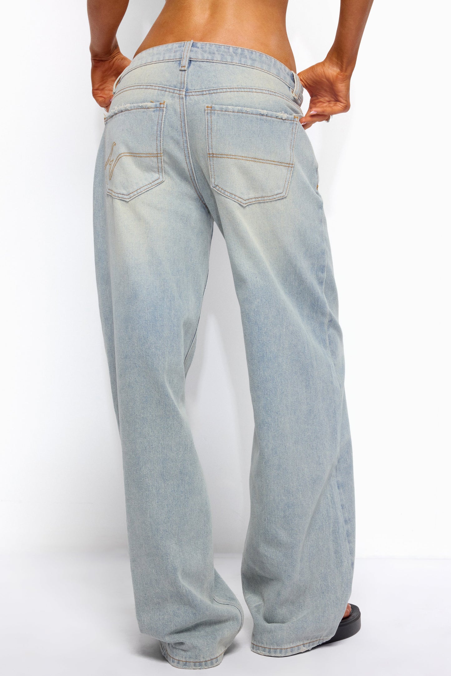 Quintie Mid Rise Straight Leg Jeans