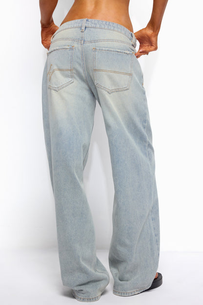 Quintie Mid Rise Straight Leg Jeans