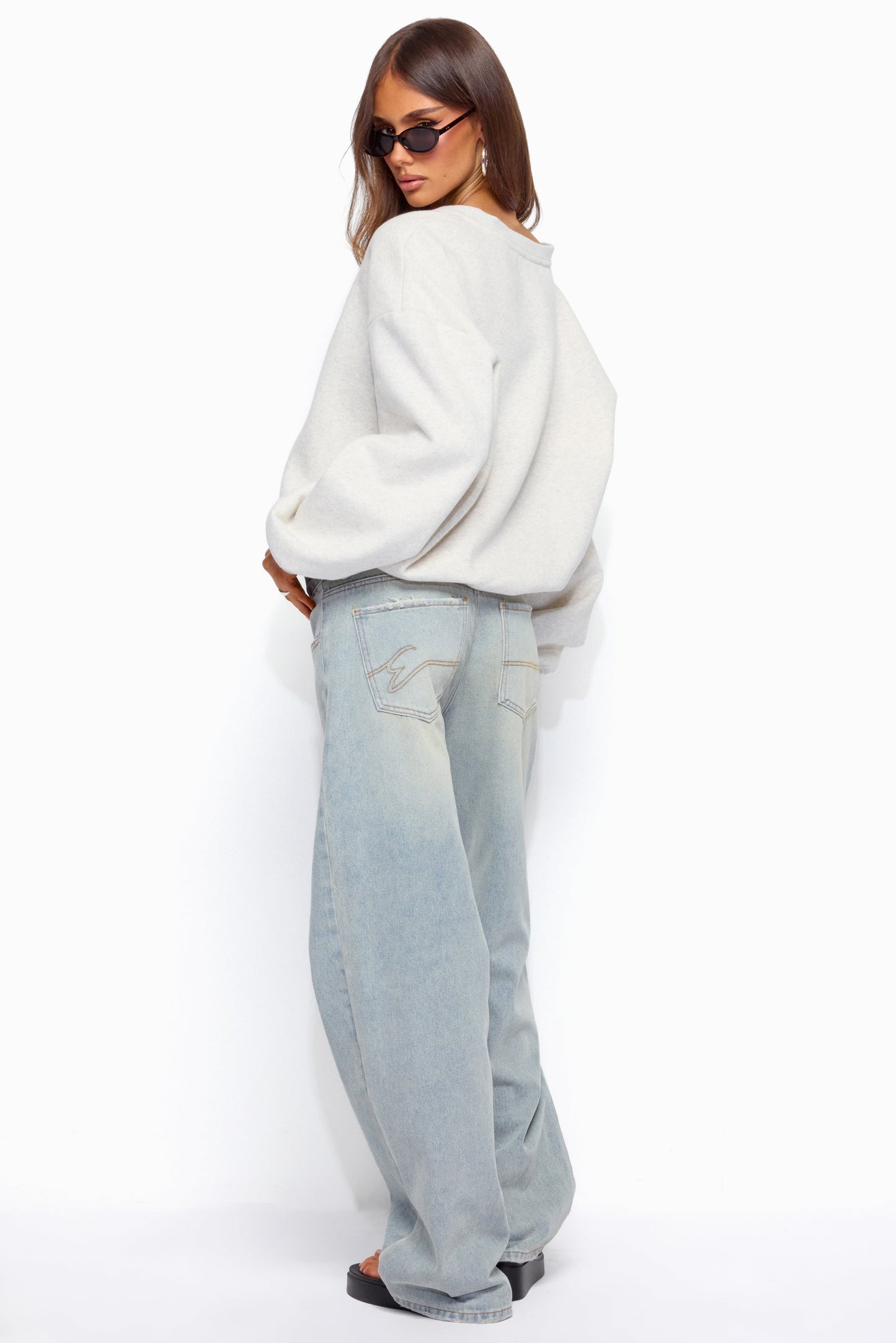 Quintie Mid Rise Straight Leg Jeans