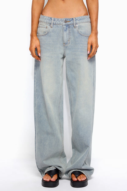 Quintie Mid Rise Straight Leg Jeans