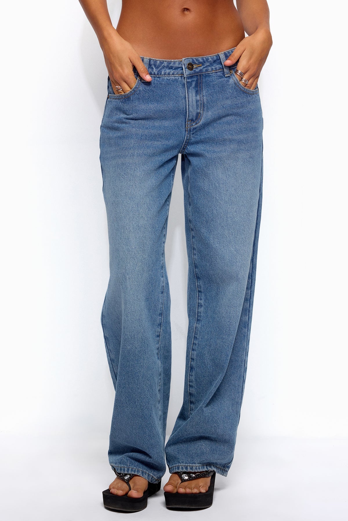 Breslin Low Rise Straight Leg Jeans