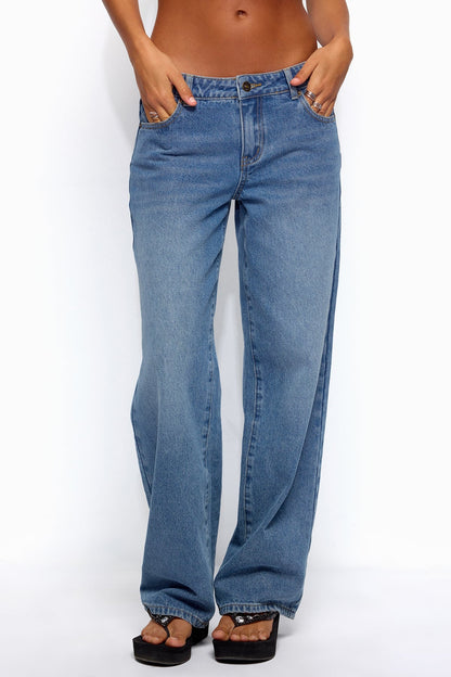 Breslin Low Rise Straight Leg Jeans