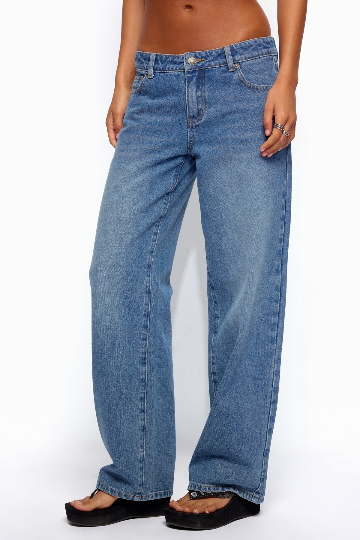 Breslin Low Rise Straight Leg Jeans