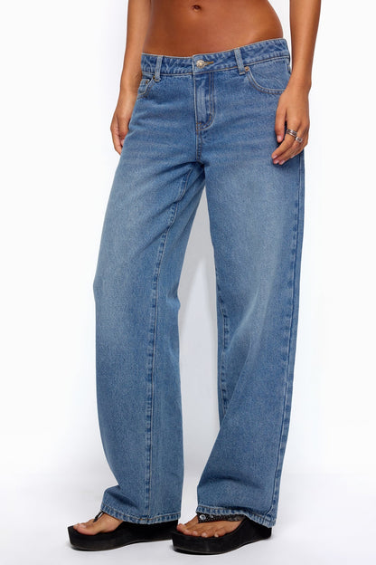 Breslin Low Rise Straight Leg Jeans