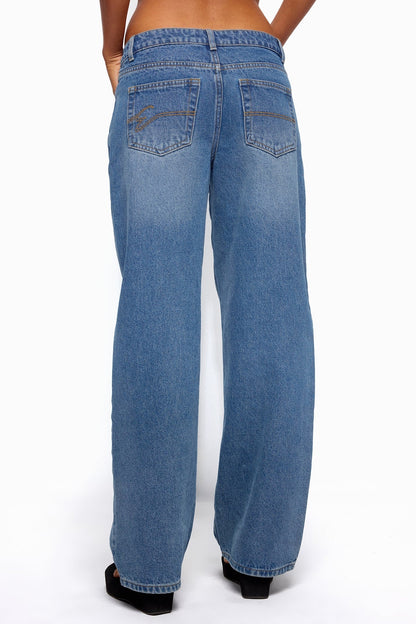 Breslin Low Rise Straight Leg Jeans