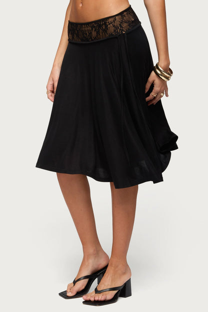 Winonah Crochet Waist Midi Skirt
