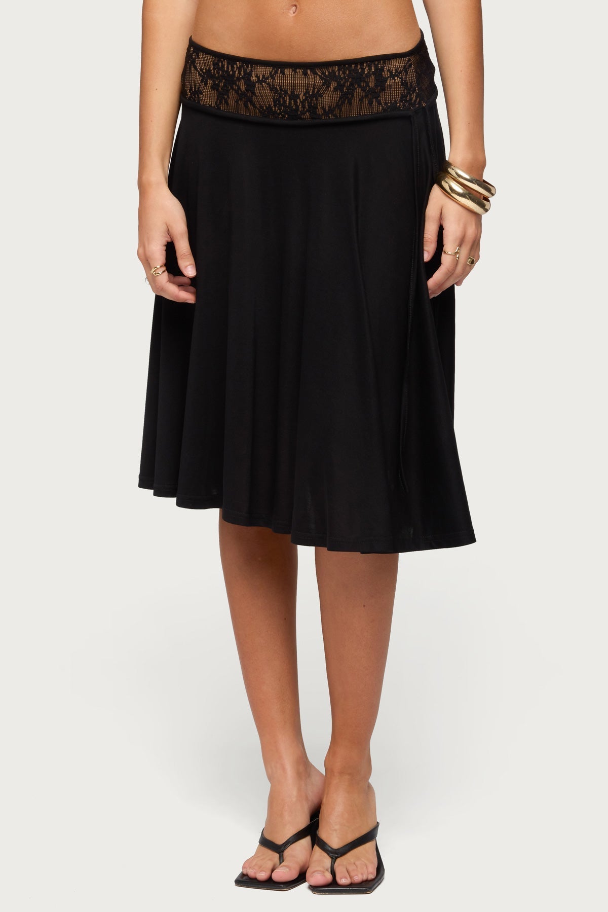Winonah Crochet Waist Midi Skirt