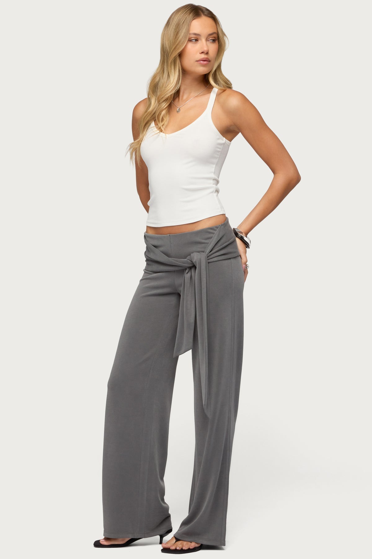 Xyla Straight Leg Tie Trousers