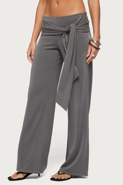 Xyla Straight Leg Tie Trousers