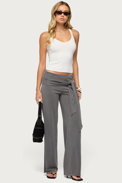 Xyla Straight Leg Tie Trousers