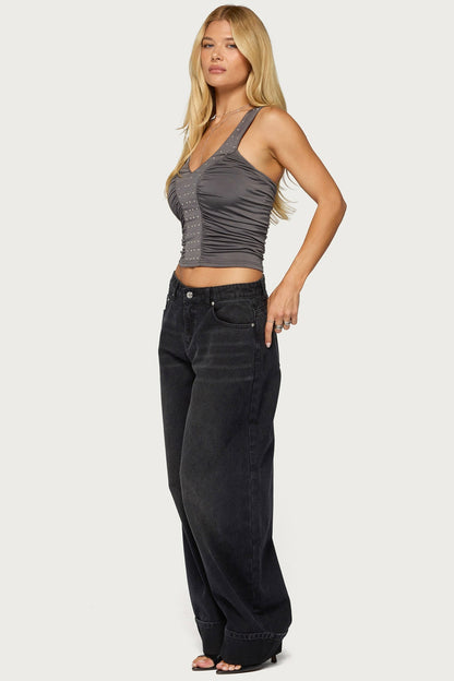 Whitt Studded Ruched Tank Top