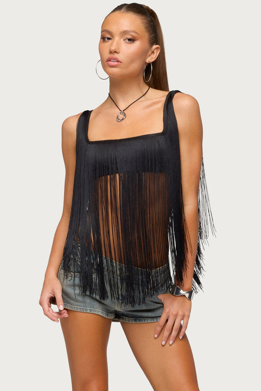 Eranthe Fringed Crop Top