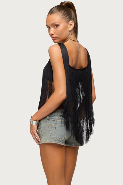 Eranthe Fringed Crop Top