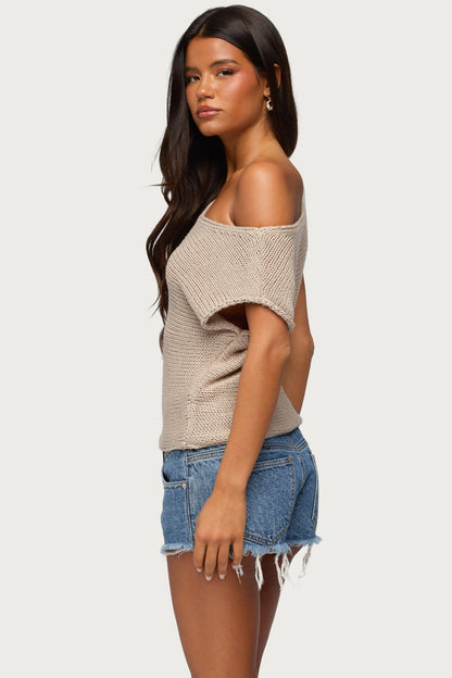Naamo Off Shoulder Knit Top