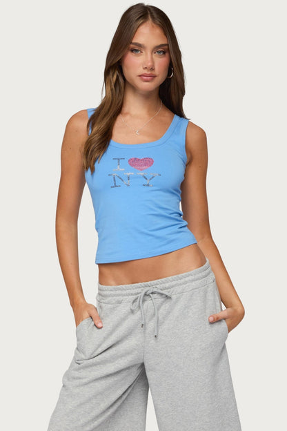 I Heart NY Rhinestone Tank Top