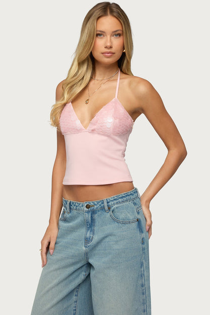 Katelyn Sequin Halter Top