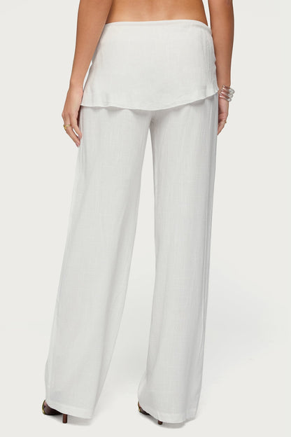 Suki Sarong Belt Linen Look Trousers