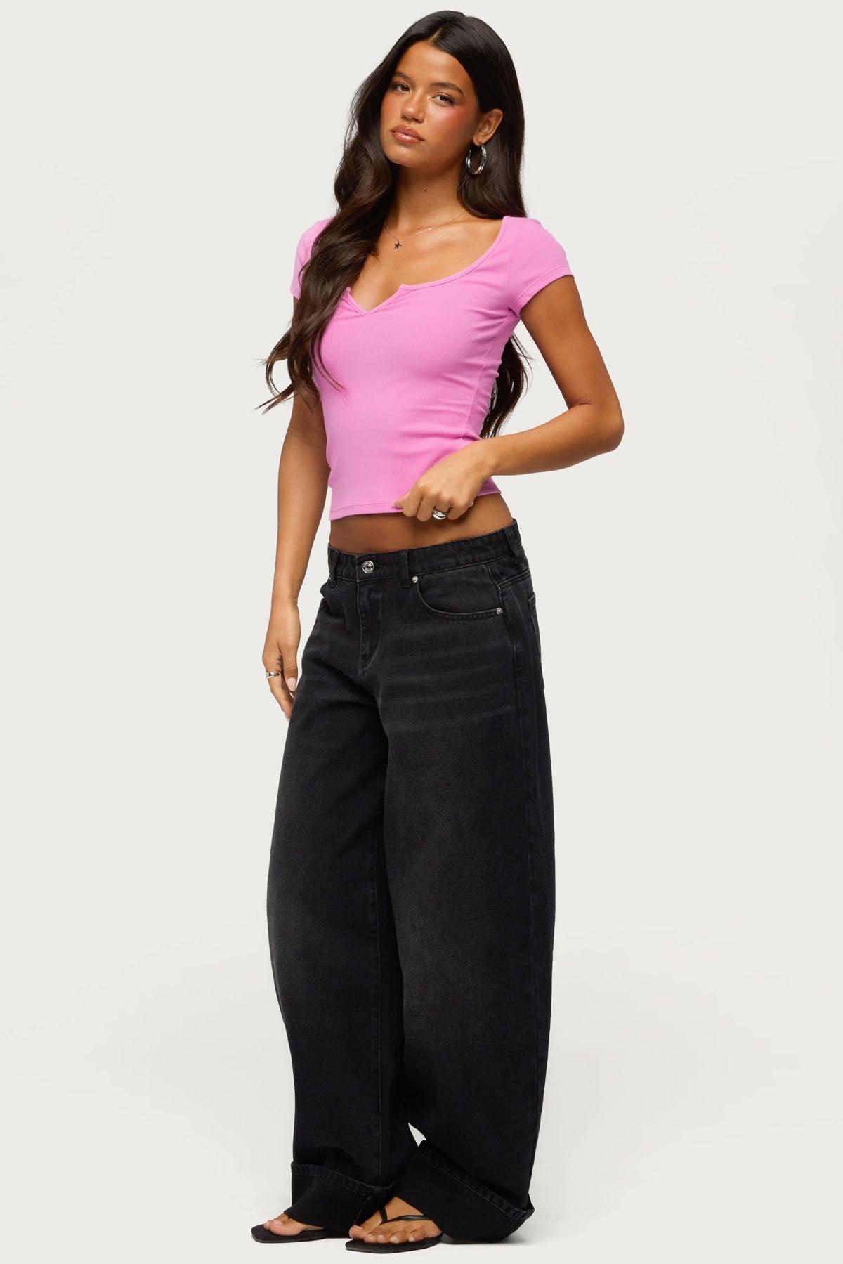 Jeanna Notch Scoop Neck T Shirt