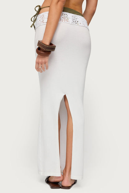 Maven Crochet Waist Knit Maxi Skirt